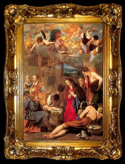 framed  Maino, Juan Bautista del Adoration of the Shepherds, ta009-2